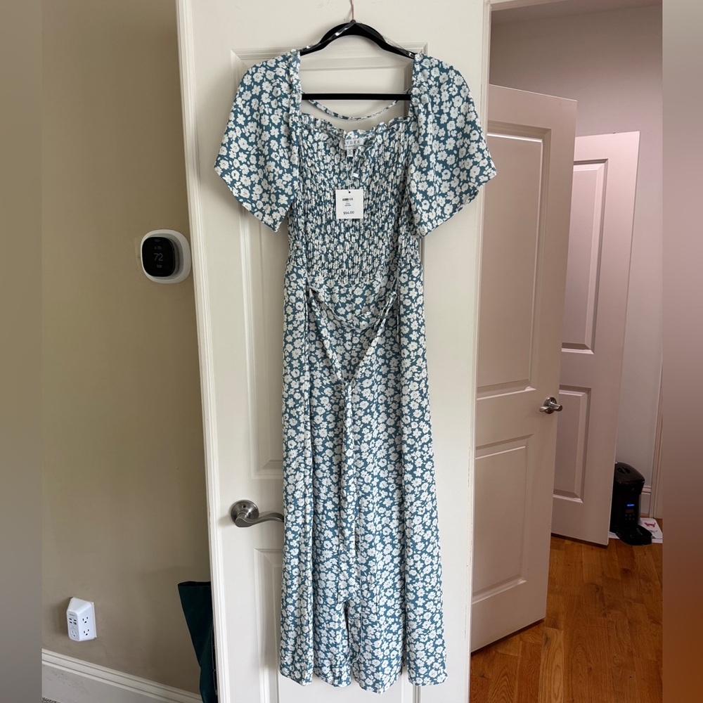 Boutique Floral Blue Jumpsuit - Size M - NWT